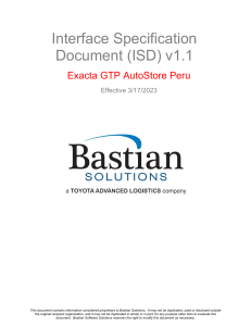 Exacta GTP - Interface Specification Document (ISD) v1.1