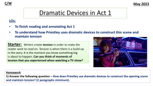 Lesson 8 - Dramatic Devices in Act 1