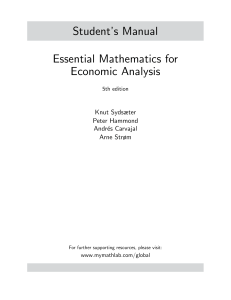 1 ECN230 Student Manual Essential mathematics for economic analysis
