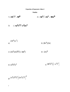 Properties of Exponents - Practice Packet