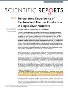 Temperature Dependence of Electrical and Thermal Conduction on Single Silver Nanowire