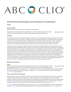 ABC-CLIO SOLUTIONS - Should formerly colonized peoples receive reparations for colonial abuses (2273246)
