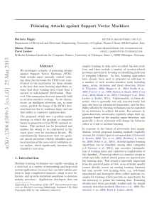 Poisoning Attacks against Support Vector Machines (1)