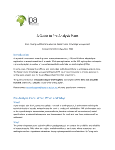 Pre-Analysis Plan Guide