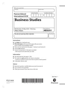 Past questions (business studies)