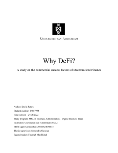 Why DeFi?, BA Master's Thesis, David Peters, University of Amsterdam