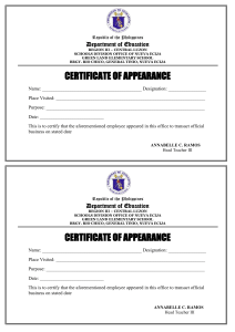 certificate of appearance