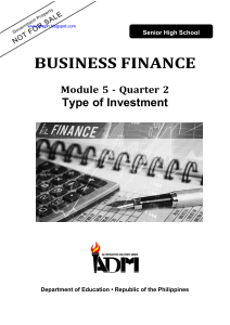 Business Finance Module 5