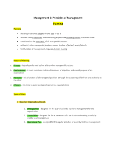 Management 1 - Planning