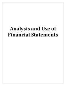 ANALYSIS AND USES OF FINANCIAL STATEMENTS