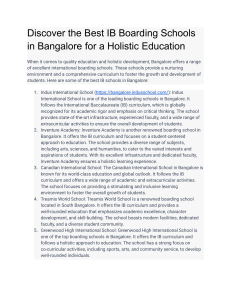 Discover the Best IB Boarding Schools in Bangalore for a Holistic Education