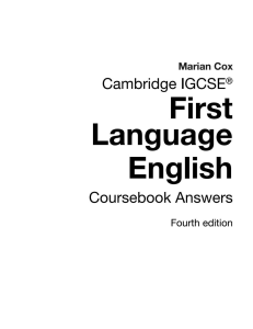 First Language Coursebook answers