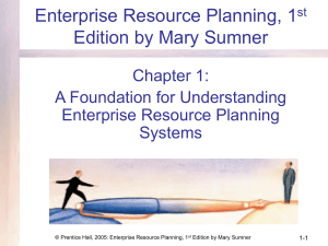 CH1 A Foundation for Understanding Enterprise Resource Planning Systems