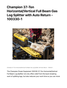 Champion 37-Ton Horizontal-Vertical Full Beam Gas Log Splitter with Auto Return - 100330-1