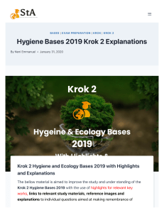 Hygiene Bases 2019 Krok 2 Explanations - Students Assistant