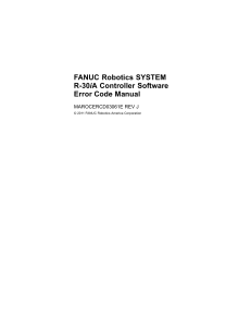FANUC Robotics SYSTEM R-30iA Controller Software Error Code Manual