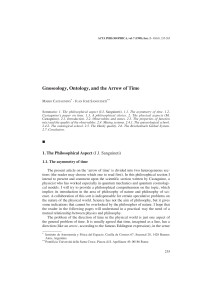 1. Gnoseology Ontology and the Arrow of Time Author Mario Castagnino,Juan Jose Sanguineti