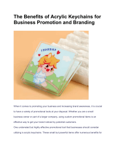 The Benefits of Acrylic Keychains for Business Promotion and Branding