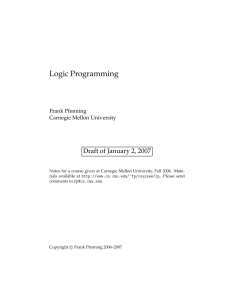 PFENNING, Frank. Logic Programming