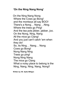 On the Ning Nang Nong  ONE PAGE VERSION