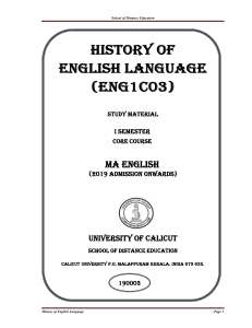 History of English Language indo european