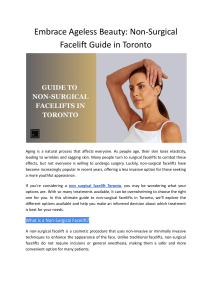 Embrace Ageless Beauty: Non-Surgical Facelift Guide in Toronto