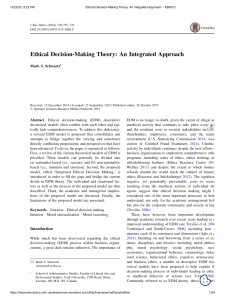 Ethical Decision-Making Theory  An Integrated Approach. - Shwartz 2016