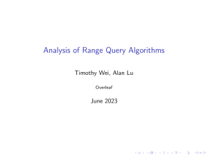 Analysis of Range Query Algorithms