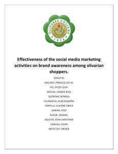 Effectiveness of the social media marketing activities on brand awareness among olivarian shoppers (introduction)
