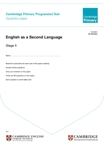 English as a Second Language stage 5