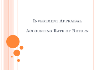 Investment Appraisal 2 - Accounting Rate of Return