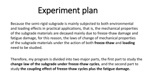 Experiment plan