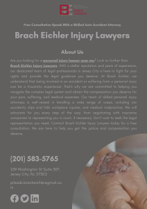 Month 3 - Brach Eichler Injury Lawyers
