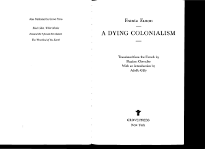 Frantz Fanon - A Dying Colonialism