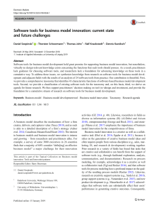 Software tools for business model innovation current state and future challenges 