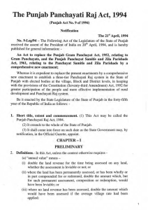 The Punjab Panchayati Raj Act, 1994 saved