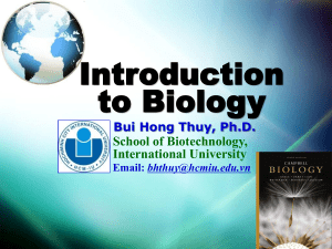 Lecture 1. Introduction to Biology
