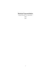 Brooks & Odderskov - Modular Exponentiation