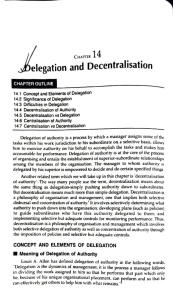 Delegation and Decentralisation 