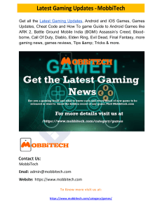 Latest Gaming Updates - MobbiTech