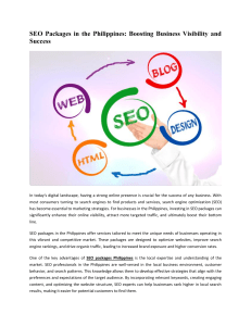 SEO Packages in the Philippines Boosting Business Visibility and Success