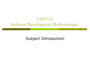 Csit314 1.Subject Introduction