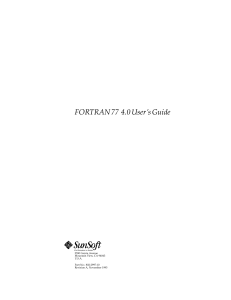 Fortran 77 SunMicrosystems