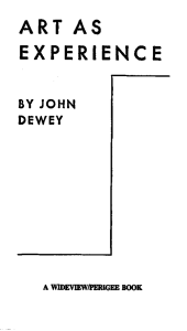 John Dewey - Art as Experience (1980, Perigee Trade)