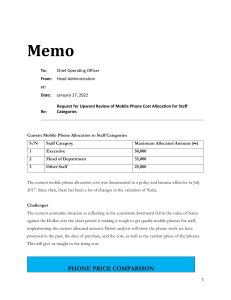 Memo -  Mobile Phone Allocation Cost Review