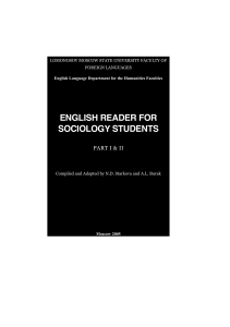 ENGLISH READER FOR SOCIOLOGY STUDENTS