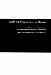 LISP 1.5 Programmers Manual