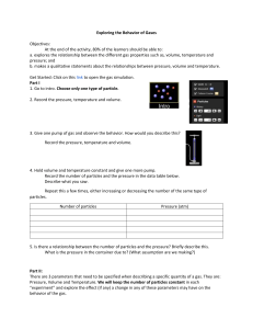 Exploring the Behavior of Gases Activity Sheet