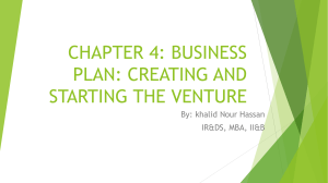 CHAPTER 4 business plan