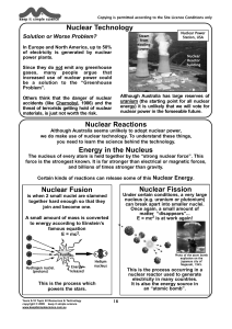 Worksheet Nuclear Technology